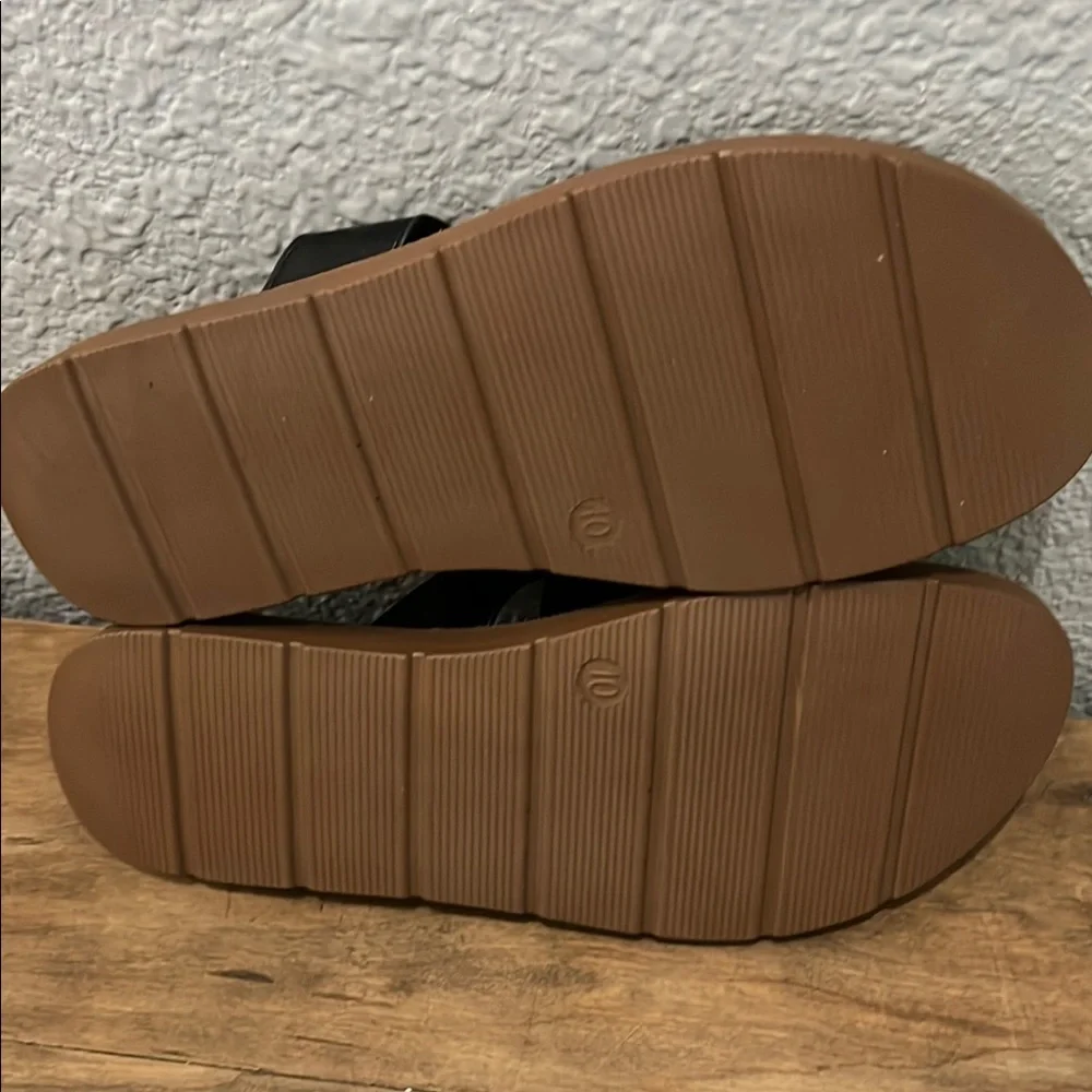 Corkys Black and Tan Floral Sandals size 10 So Delish NEW - Picture 5 of 6